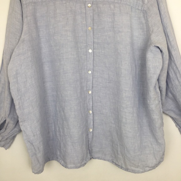 Tahari 100% Linen Tunic Top Light Blue Women’s Size 3X Lagenlook - Picture 7 of 10